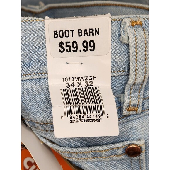 NWT Wrangler Cowboy Cut Jeans Mens 34x32 Light Wash Denim Original Fit Pro Rodeo - Picture 6 of 7